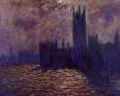 克劳德 莫奈 : Houses of Parliament, Reflection of the Thames